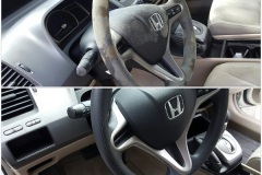 Steering wheel mold removal - before & after