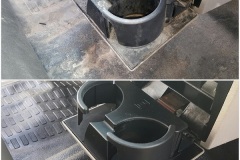 Interior cleaning - cup holder before & after