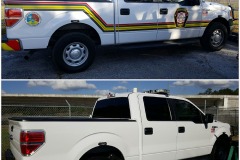 Graphics removal - Hillsborough County Fire Rescue - Pickup truck (passenger side)